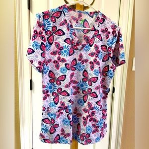 Butterfly scrub top
